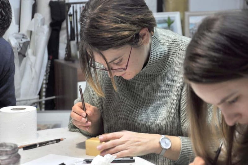Athens: Carve your Name/logo Stamp Workshop in special stone - Your design time: name, logo, and favorite graphics