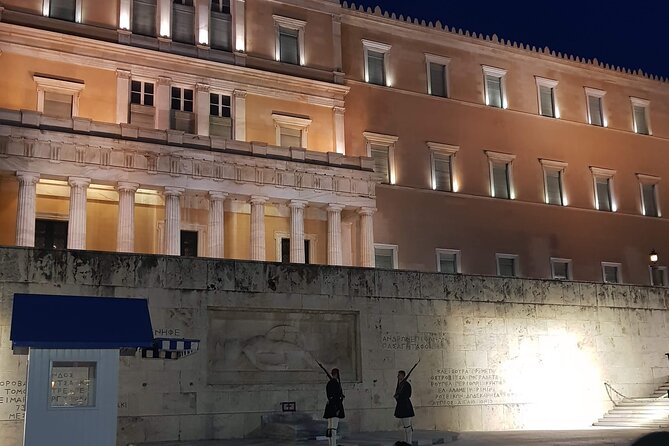 Athens Highlights Evening Tour with Dinner - Small Group Tour - Getting oriented in Athens after dark, starting at Syntagma Square