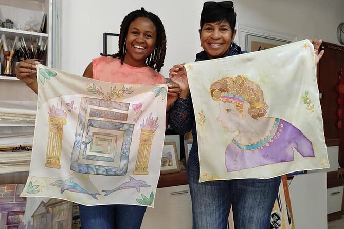 Athens: Small Group Silk Scarf Art Workshop with Greek Themes - What you take home: wearable art, not a generic trinket
