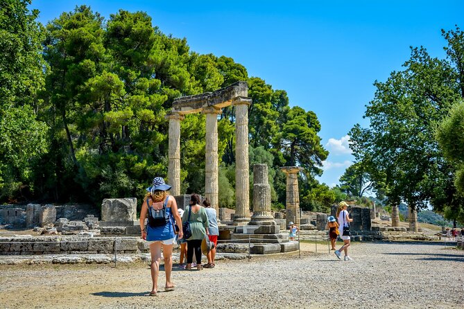 Athens to the birthplace of Olympic games & medieval Monastery - Entering Olympia at the archaeological site, not just around it