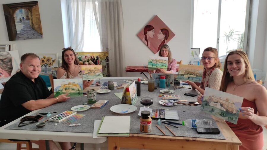 Athens: workshop for painting landscape with local artist - Drinks, pacing, and how much you will actually finish
