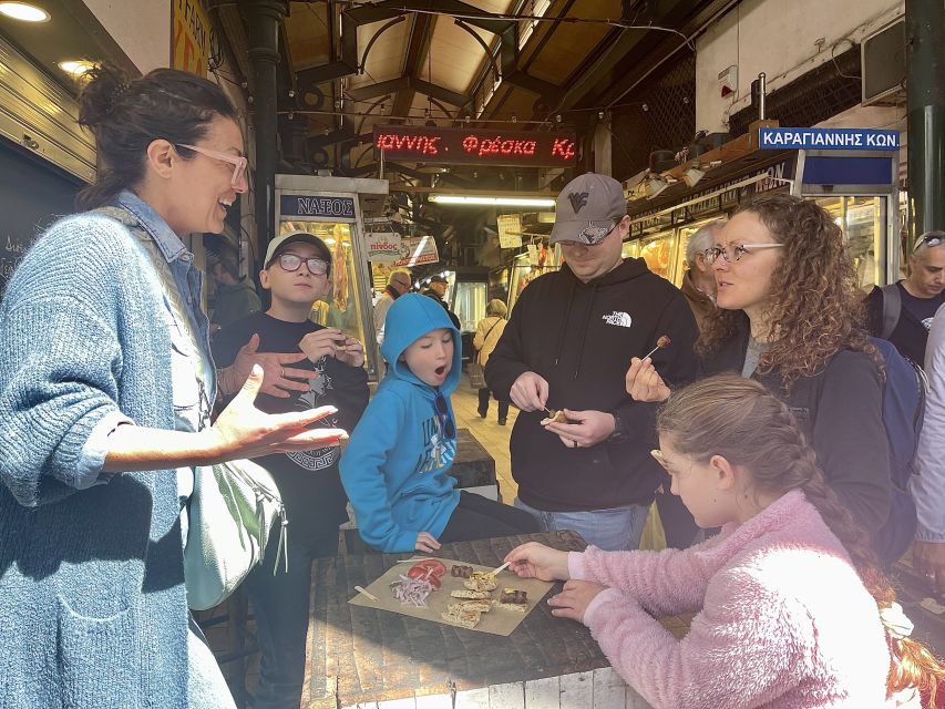 Delicious food tour for families 15+ iconic Greek foods - Monastiraki Nibbles: Olive Oil Dipping and Spanakopita for Little Fans