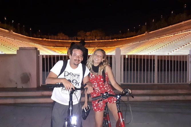 Electric Bike Tour of Athens by Night - Passing the Big Streets, Then Hitting the Olympic Stadium for Photos