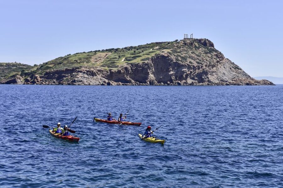 From Athens: Cape Sounion Guided Kayaking Tour with Lunch - The paddle route: cliffs, beaches, caves, and a planned swim break