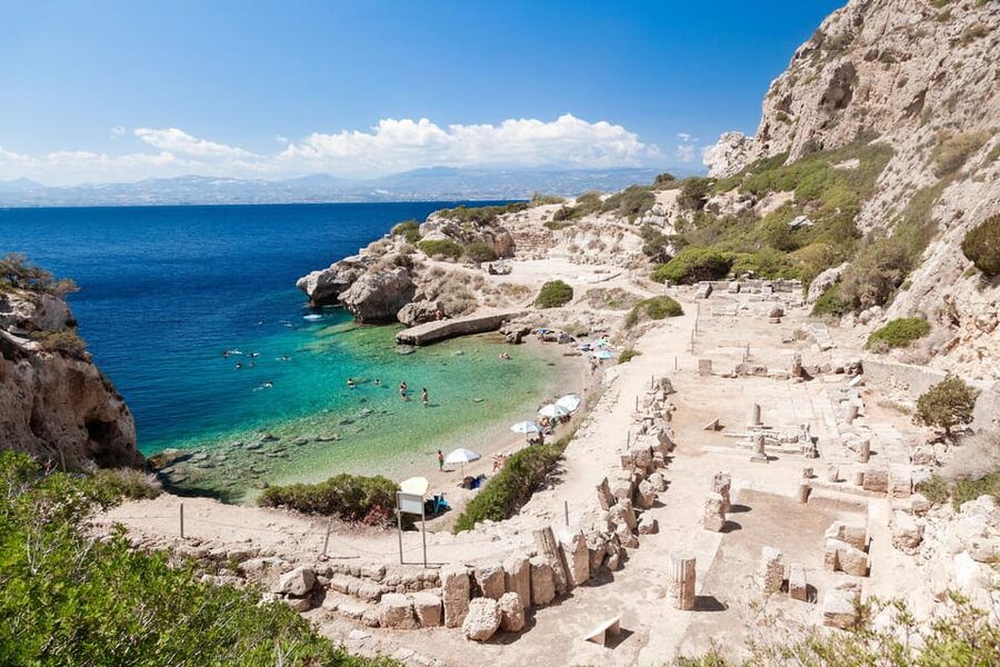 From Athens: Private Anc. Corinth, Temple of Hera, Blue Lake - Ancient Corinth streets: Agora fragments and the Paul connection