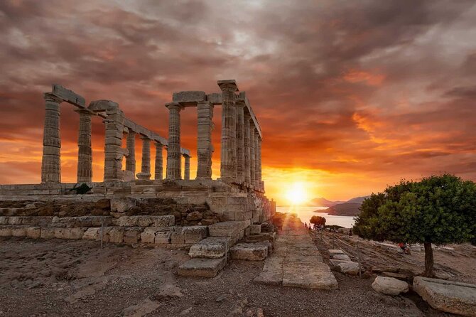Half day Cape Sounion Sunset Views at the Poseidon Temple Tesla - Temple of Poseidon: one hour on the clifftop