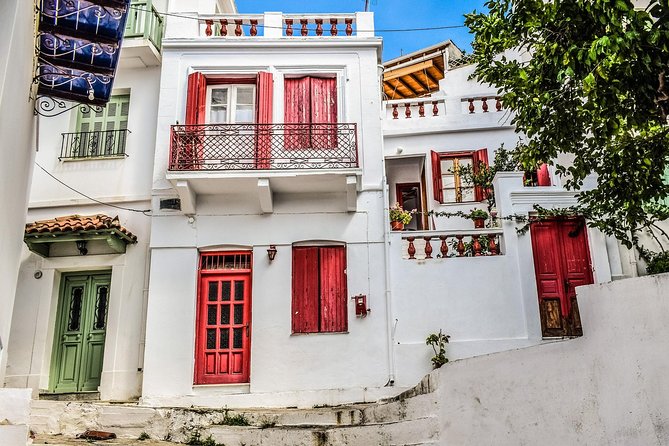 Hydra-Poros-Aegina Islands One Day Cruise With Live Music Dancing & Buffet Lunch - Stop 3: Aegina waterfront time, pistachios, and Afea