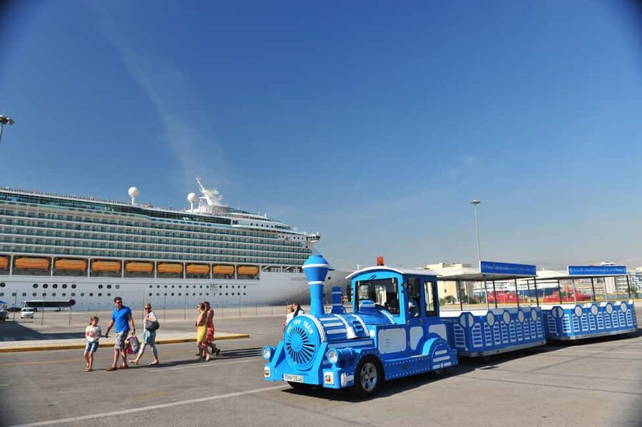 Piraeus City tour hop on hop off mini train - Korai Square Stop: Shops, Cafes, and the Municipal Theatre Area